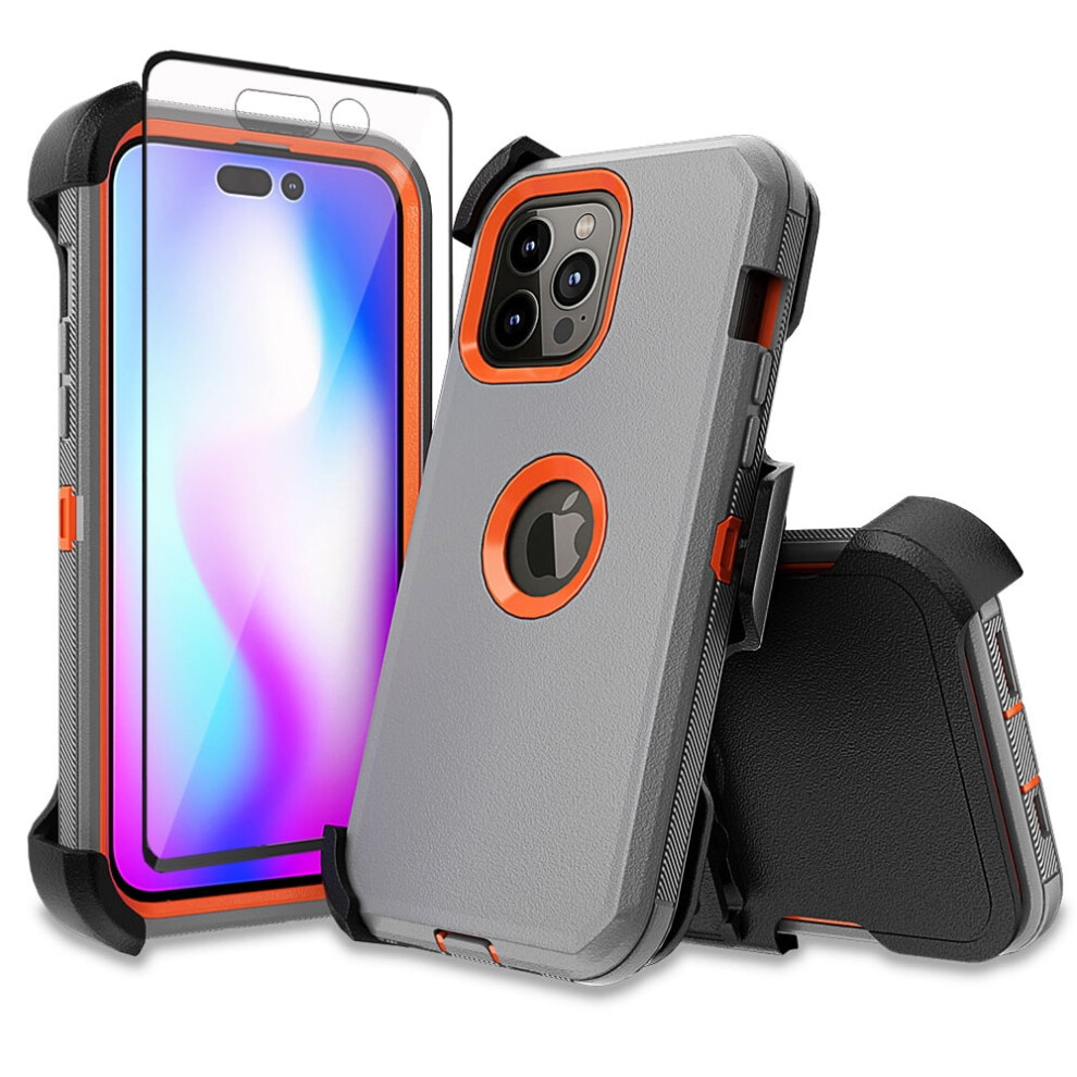 Iphone 14 Pro Case With Belt Clip Holster And Screen 9193271329299