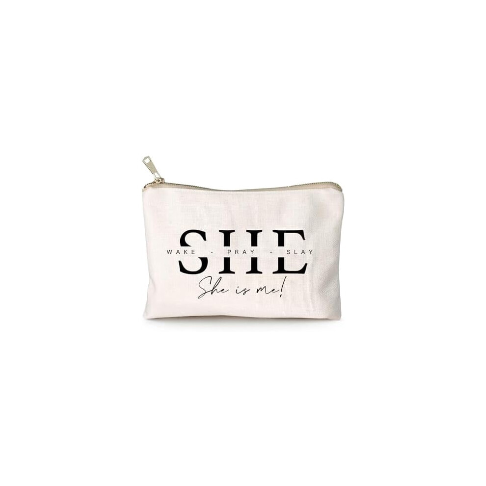 She Wake Pray Slay Makeup Bag â Motivational Cosmetic Bag for Boss Girls, Entrepreneurs & Moms â Mother's Day Gift â Compatible with All