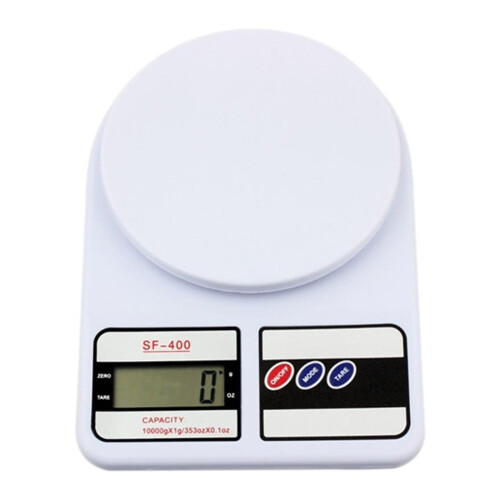 Digital Kitchen Scale 10kg x 1g White ABS LCD