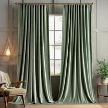 Sage Green Velvet Curtains 2 Pack 52x96 in