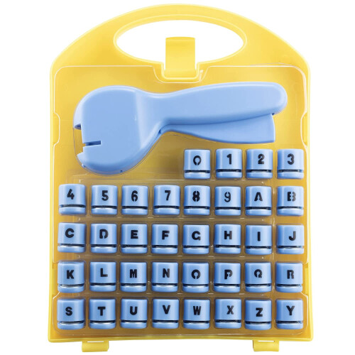 Perforatori per carta da scrapbooking - Set di 37 mini perforatori con custodia e supporto - Lettere e numeri