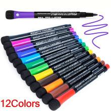 12 Colors Dry Erase Markers Magnetic Dry Erase Markers Fine Tip Whiteboard Markers with Eraser