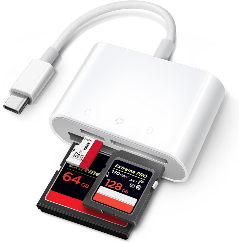 Usb-C Sd/Cf/Microsd Card Reader Compatible With Iphone 15, Ipad, Mac, Macbook Pro/Air/Mini 9399596047584