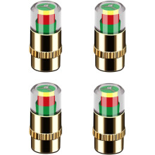 4 tappi per valvole del sistema di monitoraggio della pressione degli pneumatici dell'auto, indicatore sensore a 3 colori con avviso visivo.