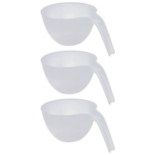 Mixing Bowl with Handle Plastic Bowls White 3Pcs 17.0x12.5x7.5in