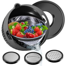 Ensemble passoire et bol mélangeur 4 en 1 – Passoire à pâtes, riz, fruits et légumes – Indispensable en cuisine, noir