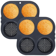 Molde para pan de hamburguesa, paquete de 2 moldes de silicona antiadherentes para pan de hamburguesa, máquina para hacer pan de hamburguesa (8