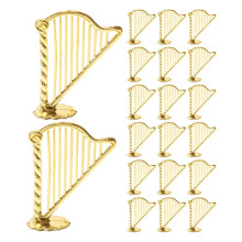 Golden Harp Charm for Jewelry Making, 20 pcs