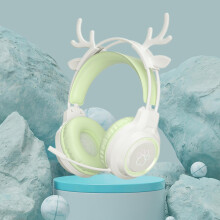 Antler Gaming Cute Wired Over-Ear Headset med støjreducerende mikrofon, surround sound, LED-baggrundsbelysning – kompatibel med PS4, PS5, Xbox