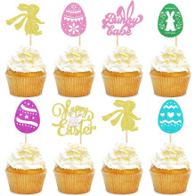 Décorations pour cupcakes lapin de Pâques, décorations pour gâteaux lapin, décorations pour cupcakes œufs, pics à cupcakes pour une fête sur