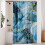 Cortina de chuveiro para banheiro em mármore azul com ganchos, 175 x 190 cm (69 x 75 polegadas). 3