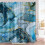 Cortina de chuveiro para banheiro em mármore azul com ganchos, 175 x 190 cm (69 x 75 polegadas). 4
