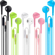 5-Pack Noise-Isolating Wired Earbuds with Mic & Heavy Bass, Compatible with Android, Phones, Laptops, MP3, Most 3.5mm Devices