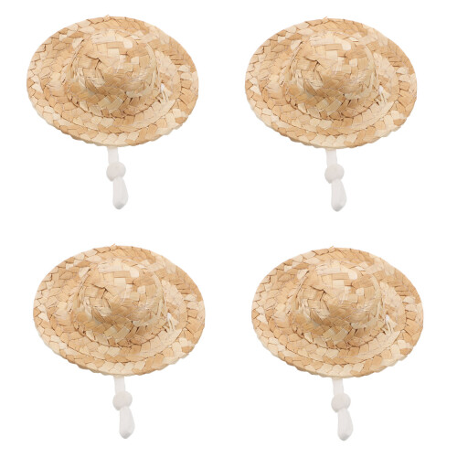 40Pièces Chapeaux Bambou Miniature Jugulaire Pour Poupées 2