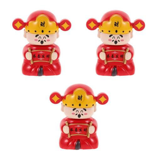 3Pièces Statues Solaire Dieu Fortune Multicolores Décor 1