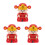 3Pièces Statues Solaire Dieu Fortune Multicolores Décor 3