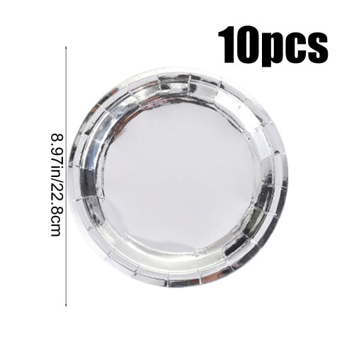 Engångstallrikar i guldfolie, 9 cm, 10-pack 2