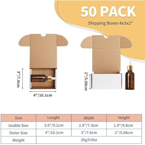 Caixas de papelão pretas para envio postal, 9x6x4 polegadas, pacote com 50 unidades. 1