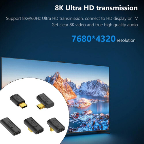 Adaptador USB C de 40 Gbps, extensor USB C recto de 90 grados, lote L3 1