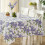 Toalha de mesa retangular de vinil Lilac Fields 60x120 polegadas com forro de flanela 8