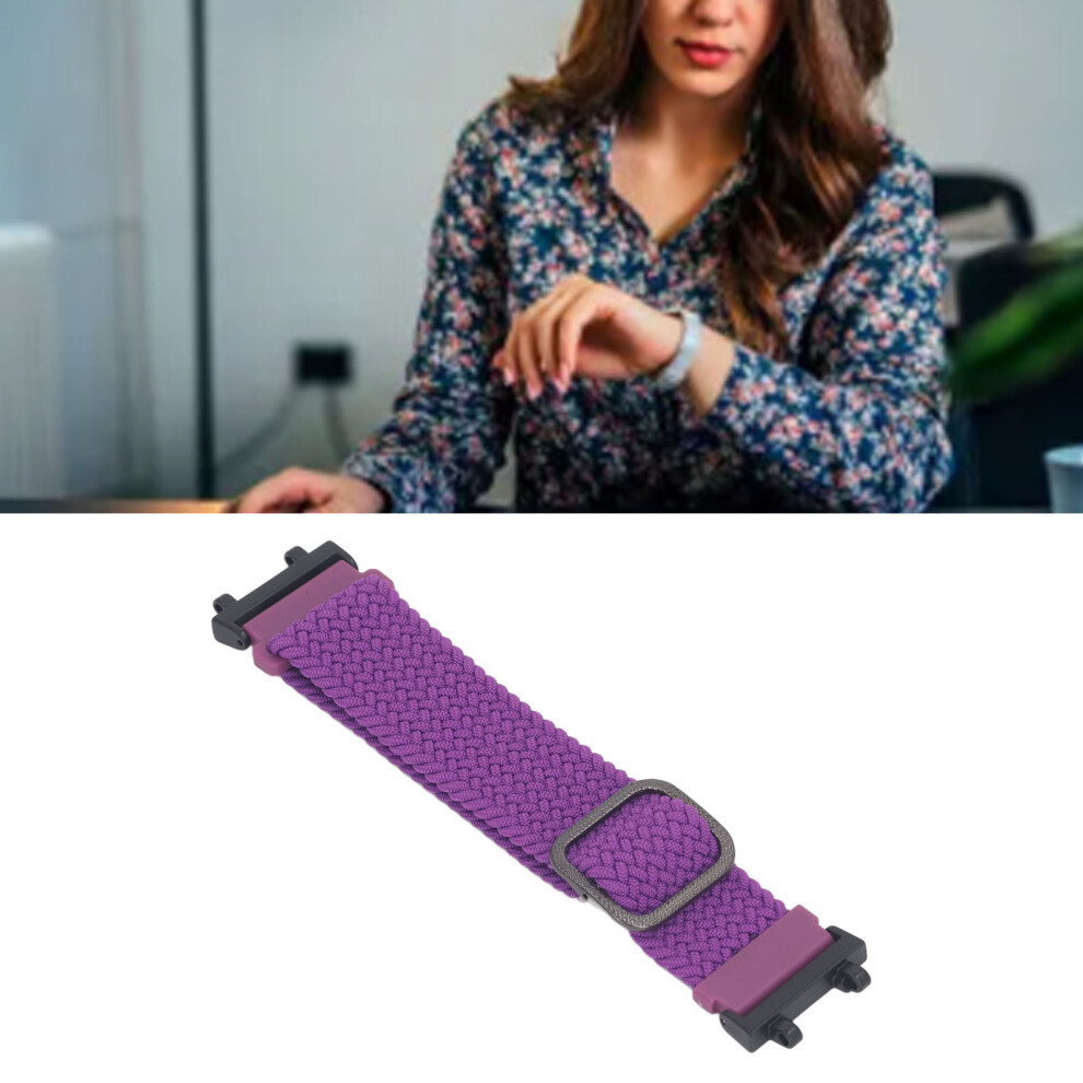 Nylon Weaving Watchband For Amazfit Edge A2212, Adjustable Violet 9451385868920