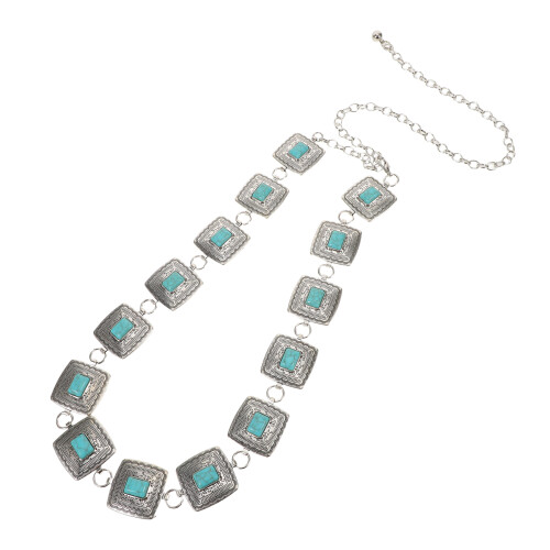 4Pièces Ceintures Métal Vert Turquoise Mode Pour 2