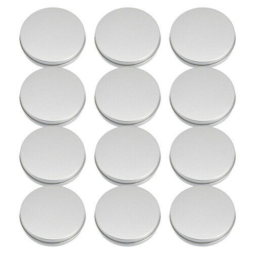 24Pièces Boîtes Métalliques Rondes Argentées Multi-Usage Pour Cadeaux 2
