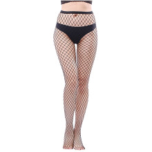 Fishnet Stockings for Women semi-opaque Tights Thigh-High Black FREE Size Pantyhose for Girls
