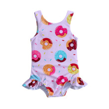 Summer Toddler Girls Ruffles Cartoon Prints 1 Piece Swimwear Beach Onesie Swimsuit Bikini For 18-24 Months