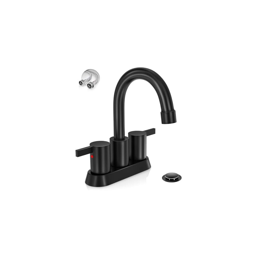 Matte Black Bathroom Faucet 4-Inch Centerset 2-Handle 9341593880459