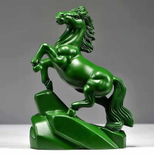 Handcrafted Wooden Horse Sculpture - Solid Wood Home Decor Figurine for Living Room and Office - Elegant Success Symbol Decoration