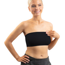 Lässiger, schwarzer, trägerloser Bandeau-BH für Damen, 1 Stück, Größe M