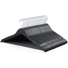 Cintres en bois pour costumes, lot de 30, noirs