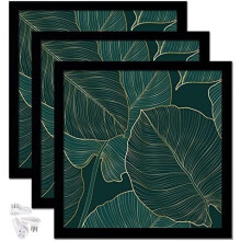Ensemble de 3 cadres photo noirs 9x9 pouces, compatibles avec les photos, affiches, toiles et certificats carrés, affichage horizontal ou vertical
