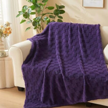 Super Soft Throw Blanket Purple Premium Silky Flannel Fleece 3D Checkered Lightweight Bed Blanket All Season Use (Purple Checkered, Throw(50"x70"))
