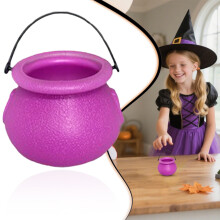 Chaudron d'Halloween, pot en plastique avec poignée, porte-bonbons, décorations d'Halloween