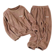 Set de pijamale pentru femei, din fleece cald, de iarnă | Pijamale de casă din flanel îngroșat, de culoare solidă, cu buzunare | Pijamale de