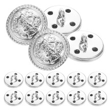 Worgeous 14pcs Style Suit Buttons Vintage Metal Blazer Buttons Round Flat Sewing Decorative Buttons For Clothes Simple And Convenient