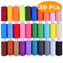 1 Box of Colored Sewing Machine Thread 30 Spools Mixed Colors Colored Sewing Machine Thread Set of Plastic Bobbin Core Diy Knitting Diy