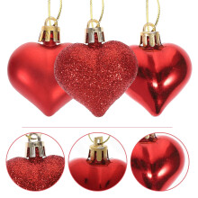 24 piezas de adornos de San Valentín para el hogar, de plástico rojo, con forma de corazón, ideales para parejas.