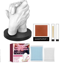 MixMart Hand Casting Kit for Couples, Family & Friends – DIY 3D Plaster Hand Holding Craft, Valentine's/Anniversary/Newborn Gift