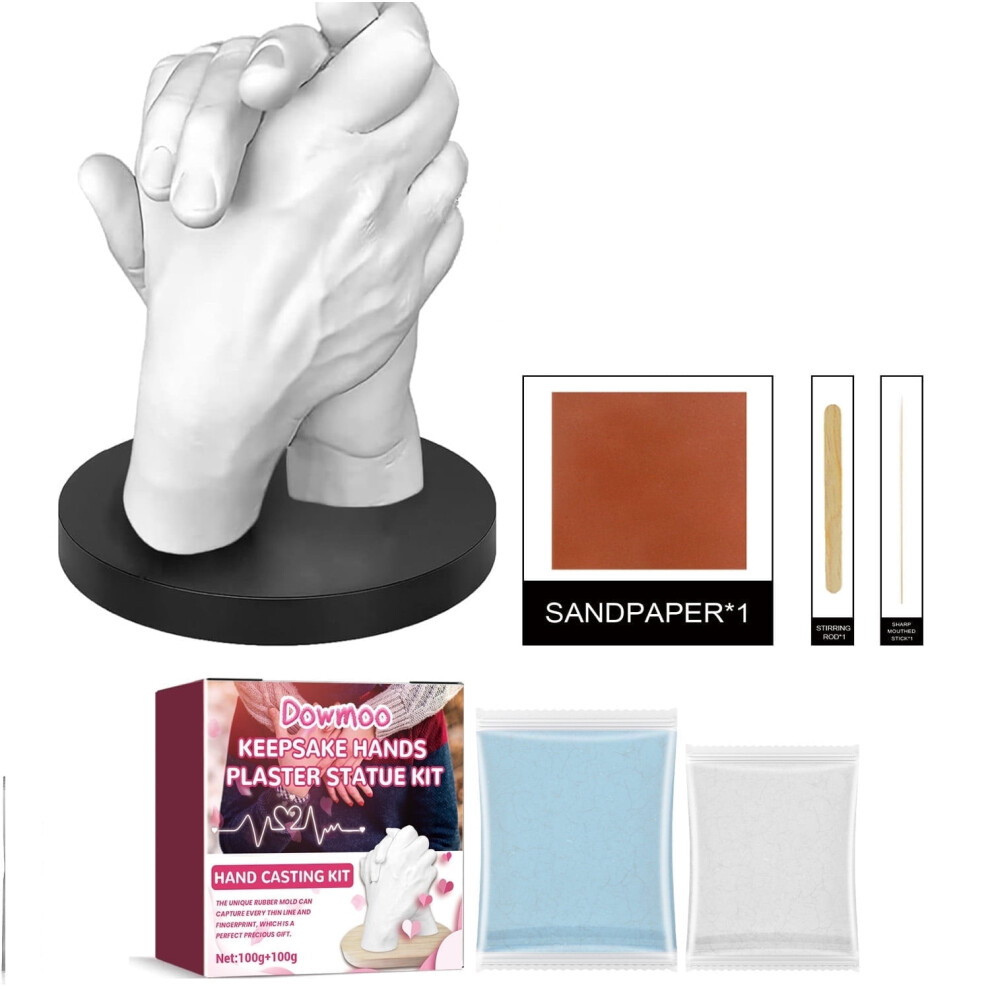 MixMart Hand Casting Kit for Couples, Family & Friends – DIY 3D Plaster Hand Holding Craft, Valentine's/Anniversary/Newborn Gift