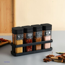 Lot de 4 pots à condiments scellés, emballage individuel, pour la cuisine, le barbecue et la maison. Boîte à condiments assortie, multicolore.