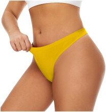 Thongs do Mhná, Fo-éadaí Síoda do Mhná Dath Soildí Gan Uaim Gan Taispeántas Fo-éadaí Thong Síneach Buí XXL