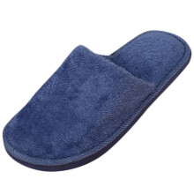 Ensfarvede hjemmesko - Herrer Varme, bløde hjemmesko Indendørs Skridsikre vintersko til gulvet Soveværelse Herrers hjemmesko med memory foam