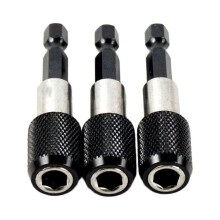 Worgeous 1/4 60mm Electric Drill Magnetic Screwdriver Bit Holder Magnetism Adjustable Extension Rod (Black)