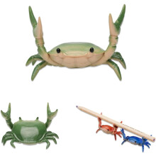 Grappige pennenhouder in de vorm van een gewichtheffende krab – Multifunctionele bureau-organizer voor potloden, brillen en make-upkwasten;
