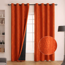 Orange Blackout Curtains 84x51 Inches - Heat Insulation Sunscreen, Nylon Spandex, for Bedroom Living Room Balcony, Elegant Modern Window Curtain 1 Pc