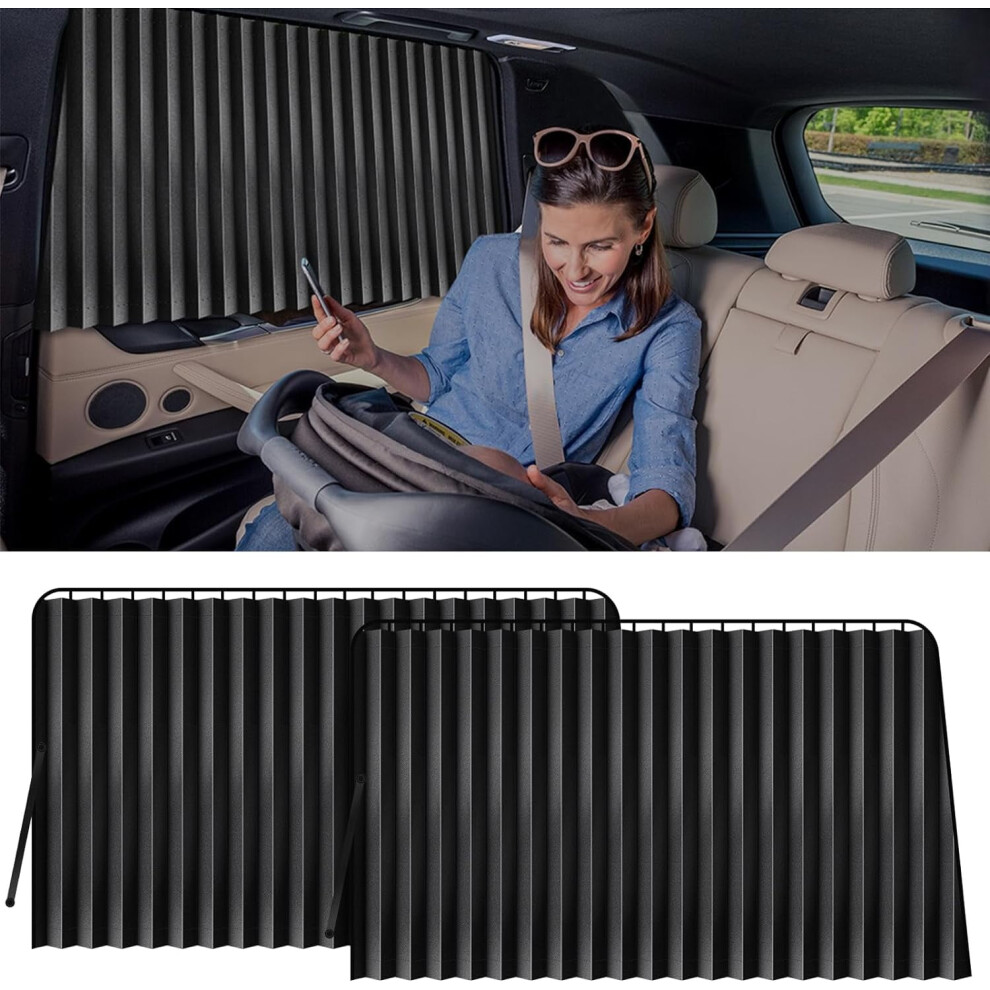2-Pack Car Window Shades, 99% Light Block, Magnetic Sun Shade for Baby Privacy, Heat & UV Insulation, Summer Cooling, Camping, Breastfeeding –
