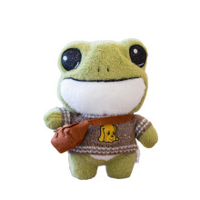 Green Toys, Grenouille amusante de 28 cm, peluche douce en tissu rembourré, Style 4